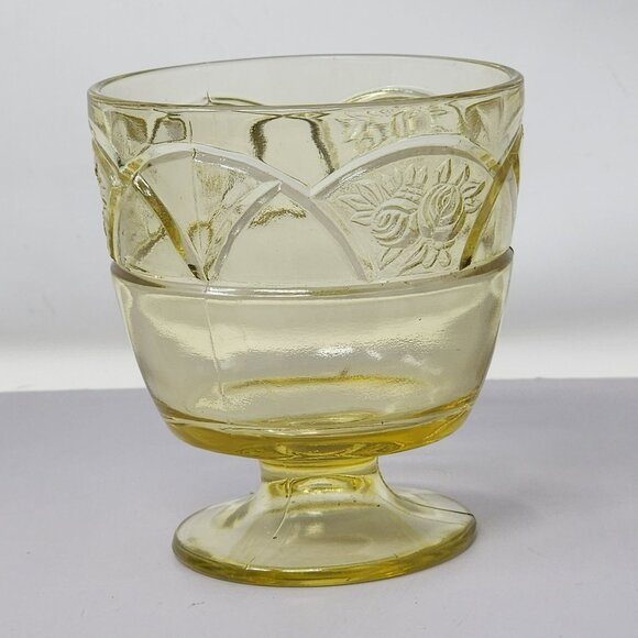 Vintage Yellow Depression Glass Creamer & Sugar Set - Picture 11 of 15